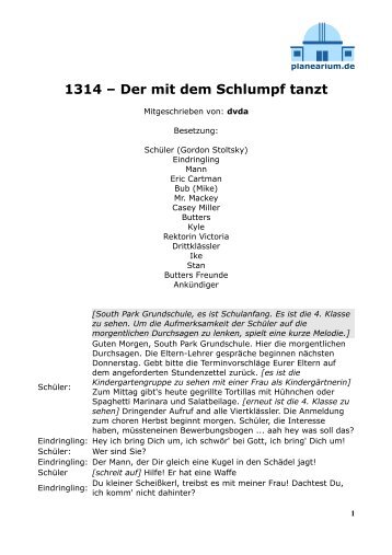 1314 – Der mit dem Schlumpf tanzt - Planearium