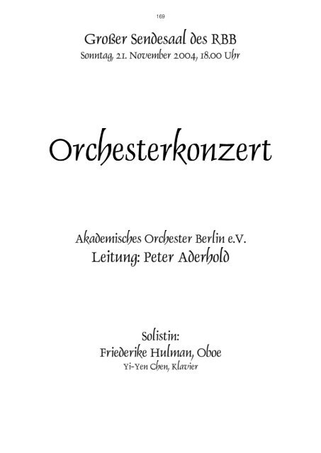 Oboe - Akademisches Orchester Berlin