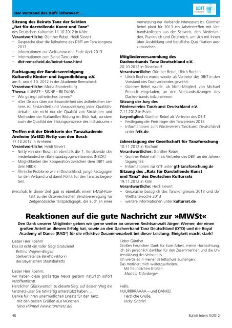 Ulrich Roehm - Fördervereins Tanzkunst Deutschland