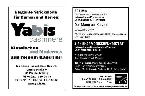 5. philharmonisches konzert - Philharmonisches Orchester Heidelberg