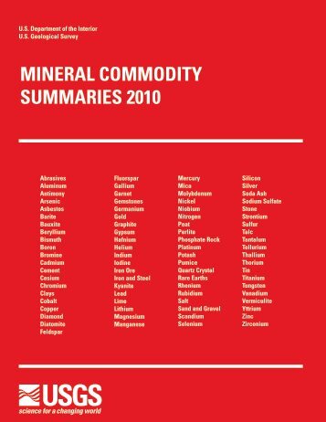 Mineral Commodity summaries 2010 - USGS Mineral Resources ...