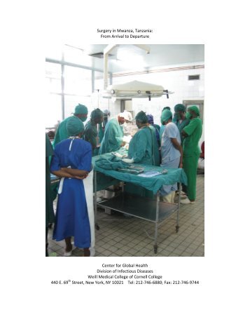 Surgery in Mwanza, Tanzania - Clinical Departments