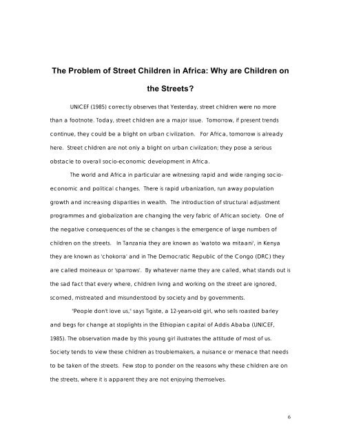 international conference on street children and street children's