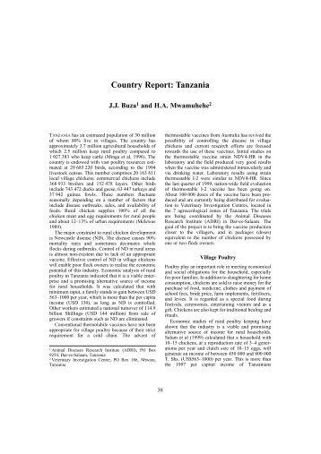 Country Report: Tanzania - Australian Centre for International ...