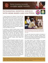 Integrating hospital services with home based care for PLWAs
