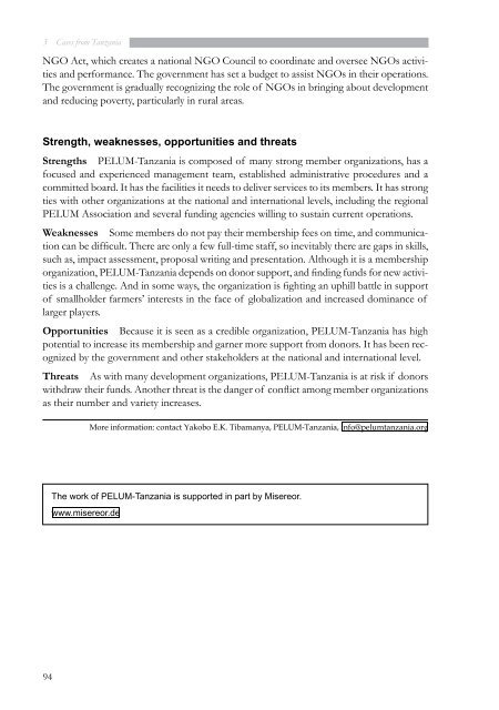 cases from tanzania - Sustainet