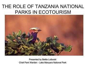 The Role of Tanzania National Parks in Ecotourism - US Agency for ...