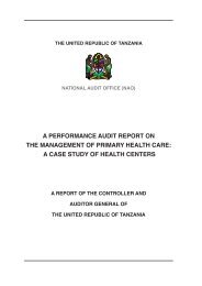 a performance audit - National Audit Office of Tanzania
