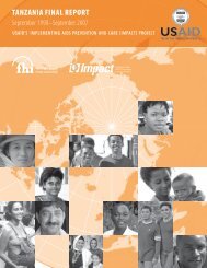Tanzania Final Report for USAID's Implementing AIDS ... - FHI 360