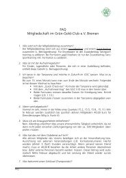 FAQ Mitgliedschaft im Grün-Gold-Club e.V. Bremen