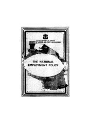 The National Employment Policy - Tanzania