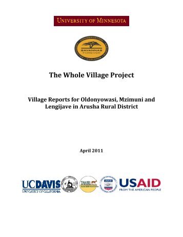 Arusha Rural District Report - Whole Village Project - University of ...