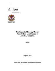 The Impact of Energy Use on Poor Urban Livelihoods in ... - DfID