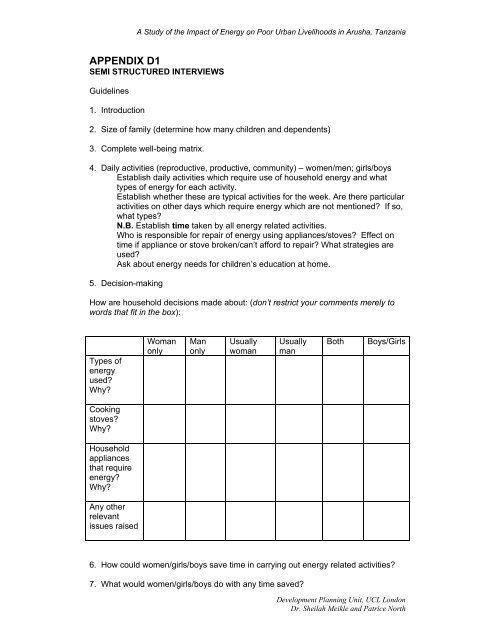 The Impact of Energy Use on Poor Urban Livelihoods in ... - DfID