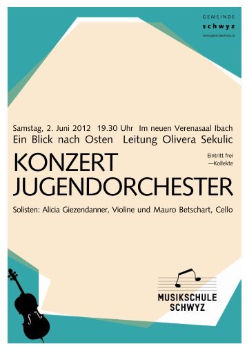 KONZERT JUGENDORCHESTER - Gemeinde Schwyz