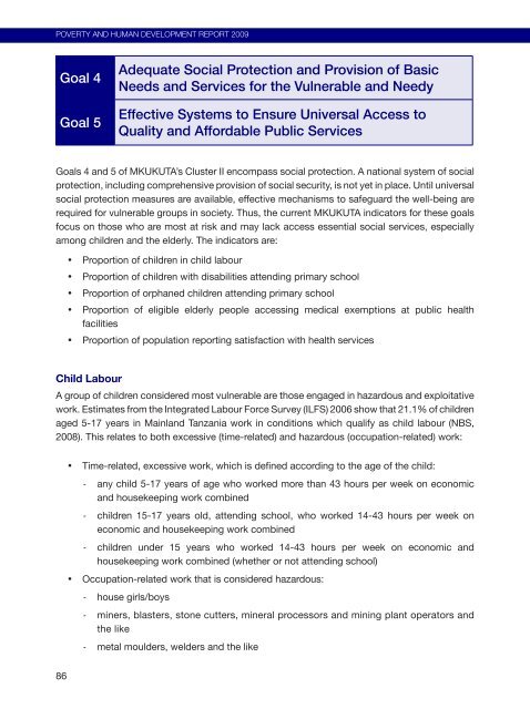 Poverty and Human Development Report 2009 - UNDP in Tanzania