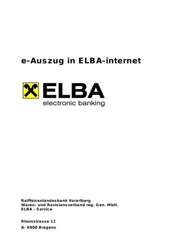Anleitung e-Auszug in ELBA-internet - Raiffeisen