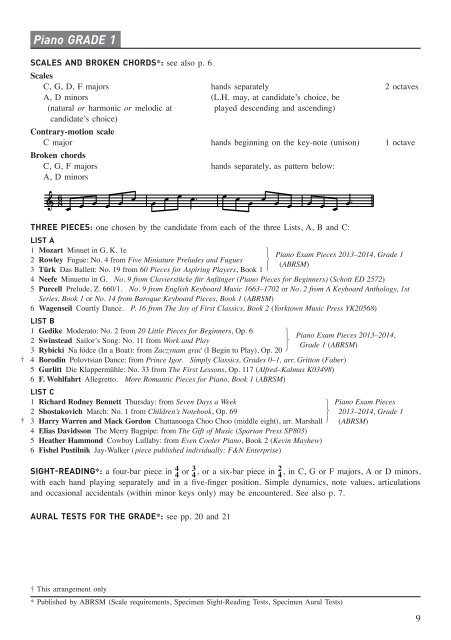 Piano GRADE 1 - ABRSM
