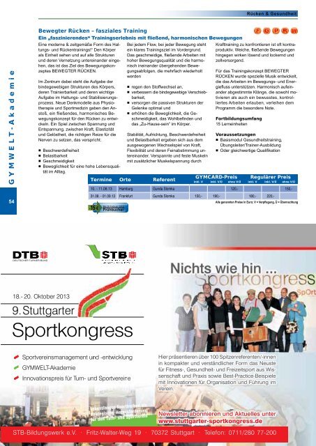 Online anmelden unter www.dtb-akademie.de - TSF