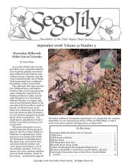 September 2008 Volume 31 Number 5 - Utah Native Plant Society