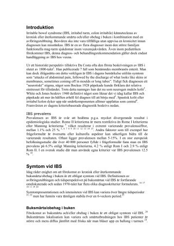 Riktlinjer för IBS - bakgrundsdokument - Svensk Gastroenterologisk ...