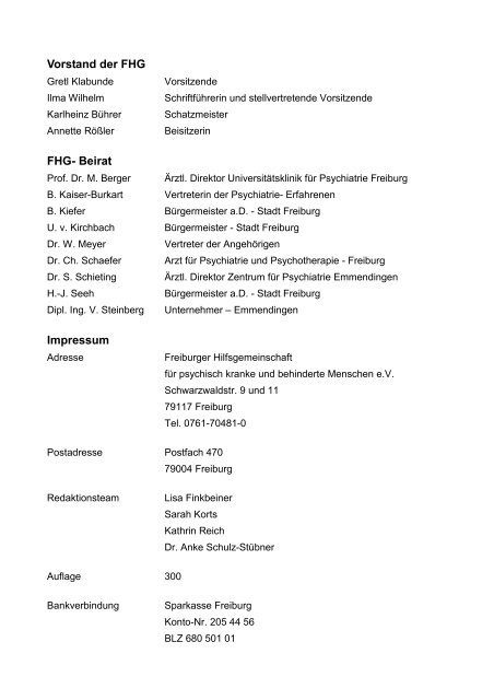 Freiburger Hilfsgemeinschaft für psychisch kranke und behinderte ...