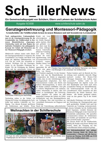 Ganztagesbetreuung und Montessori-Pädagogik - Schillerschule ...