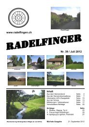 Nationalfeiertag 1. August 2012 - Gemeinde Radelfingen