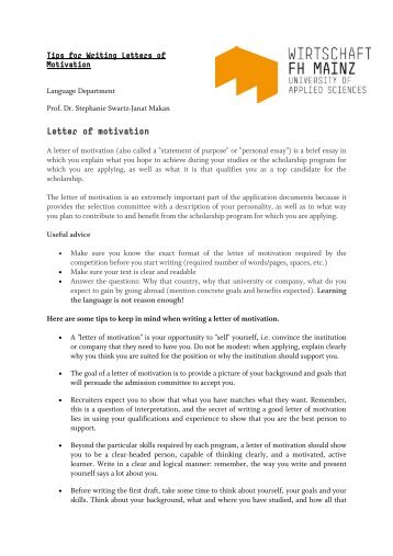 nomination letter motivation letter