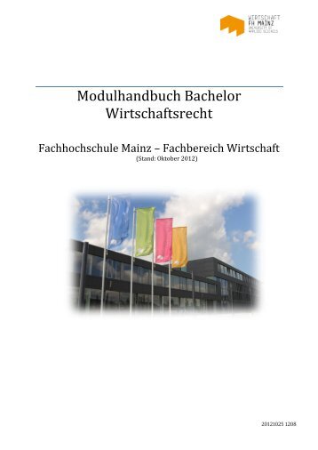 Modulhandbuch Bachelor Wirtschaftsrecht - Fachhochschule Mainz