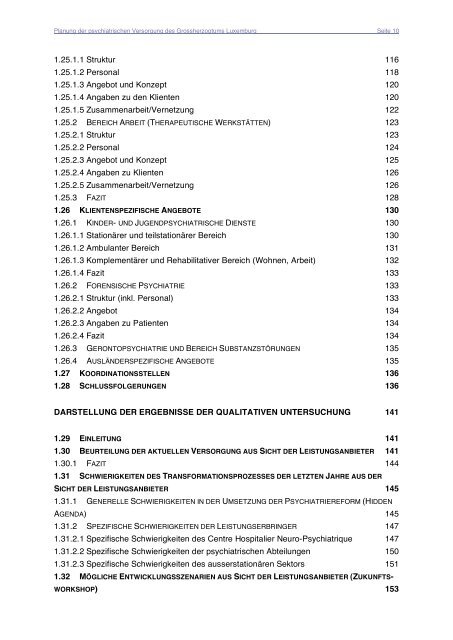 PSYCHIATRIE LUXEMBURG Planungsstudie 2005 - Santé