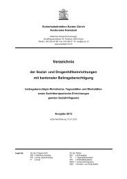 und Drogenhilfeeinrichtungen mit kantonaler Beitragsberechtigung