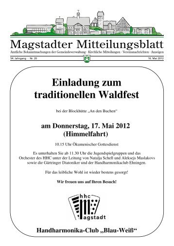 Einladung zum traditionellen Waldfest - Publish System - (c) by cm ...