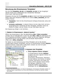 Benutzung des Dreamweaver-Templates1