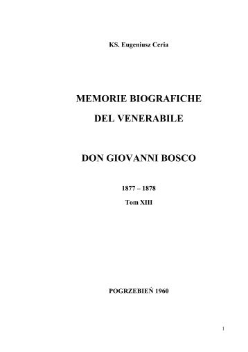 memorie biografiche del venerabile don giovanni bosco - Salezjanie