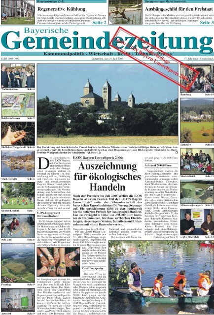 e.on bayern umweltpreis 2006 - Bayerische Gemeindezeitung