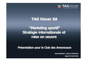 TAG Heuer SA ''Marketing sportif'' Stratégie ... - iMediaLive