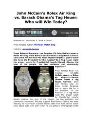 John McCain's Rolex Air King vs. Barack Obama's Tag Heuer: Who ...