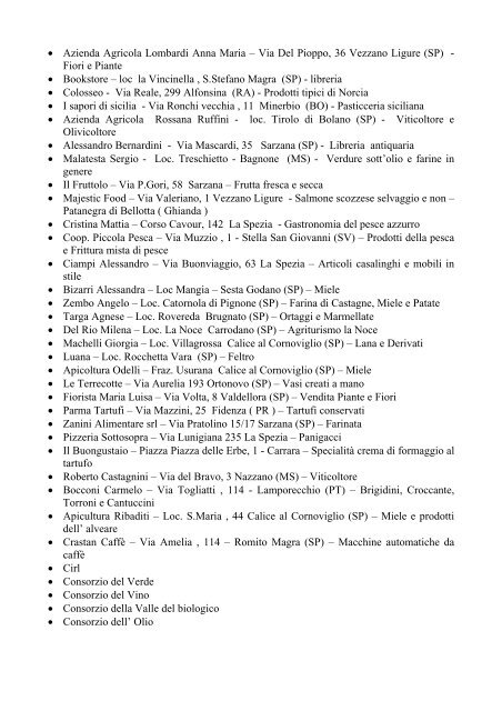 elenco espositori (file pdf) - CCIAA della Spezia