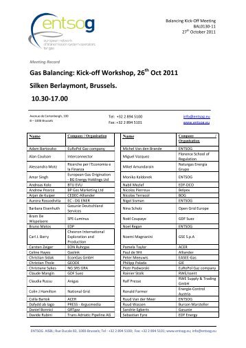 Gas Balancing: Kick-off Workshop, 26 - ENTSOG