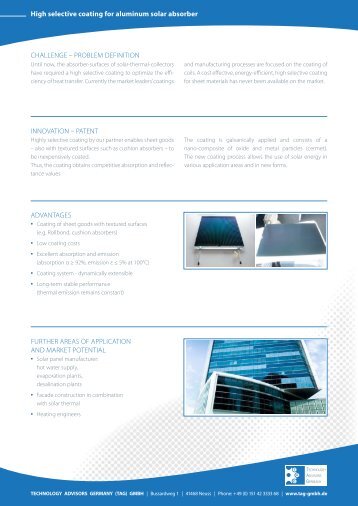 High selective coating for aluminum solar absorber (PDF