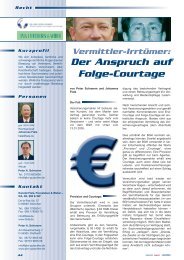 Der Anspruch auf Folge-Courtage - Dr. Johannes Fiala