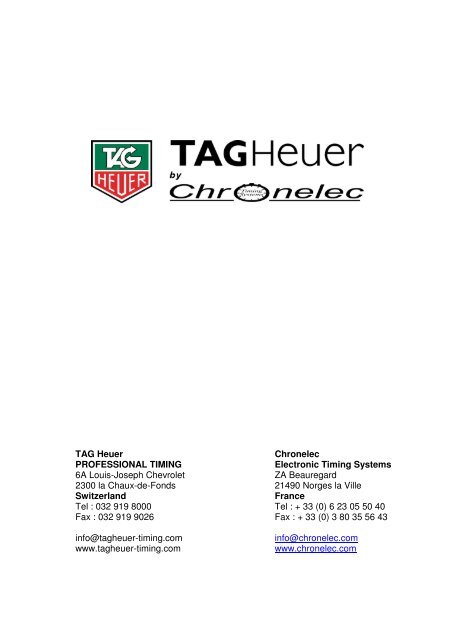 Décodeur Protime - TAG Heuer Timing Systems