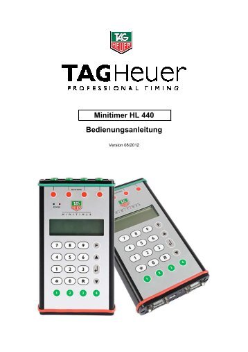Benutzerhandbüch - TAG Heuer Timing Systems