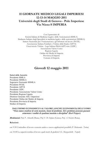 Università degli Studi di Genova - Associazione Italiana Familiari e ...