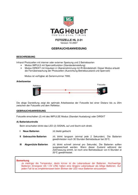 HL2-31 - TAG Heuer Timing Systems