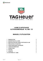 HL980 - HL985 Ligne d'affichage alphanumérique - TAG Heuer ...