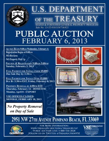 payment for auction purchases - Department of the Treasury