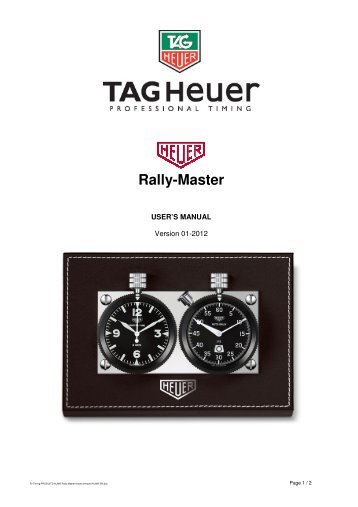 TITRE RALLY-MASTER HL 880 - TAG Heuer Timing Systems