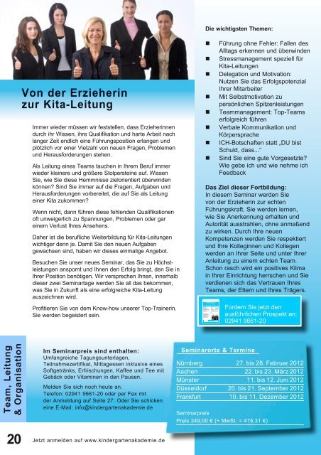 Seminare 2012 für Erzieherinnen und Erzieher - Akademie für ...